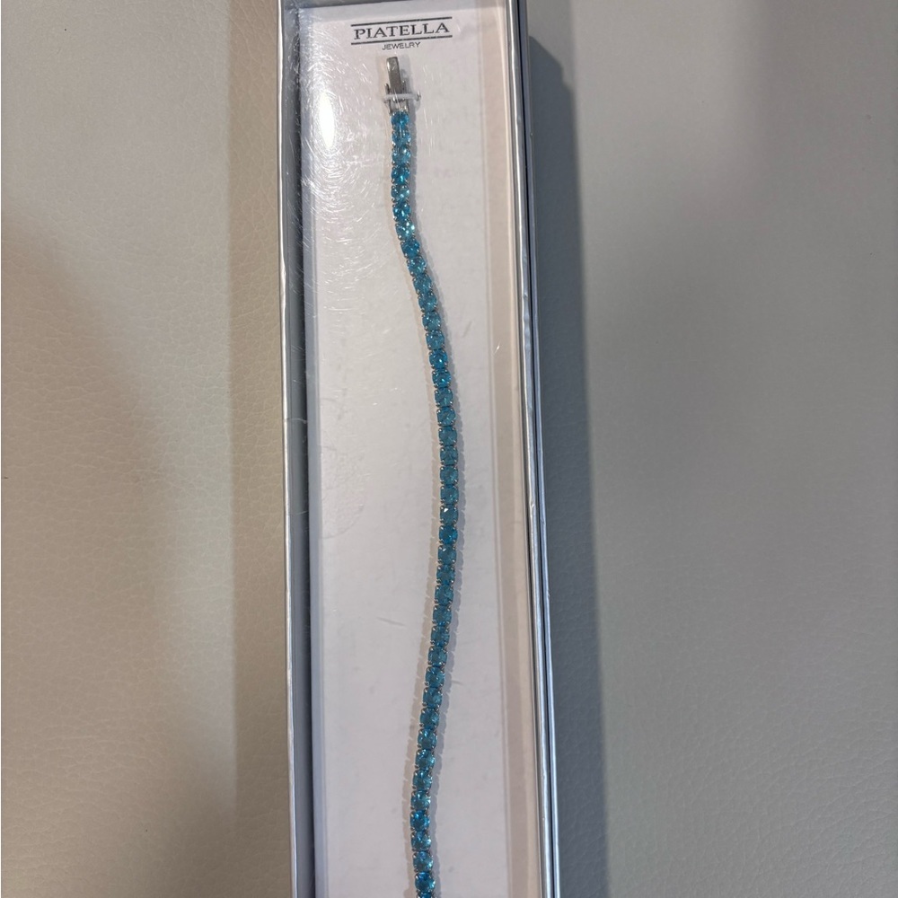 Blue Crystal Tennis Bracelet for Women